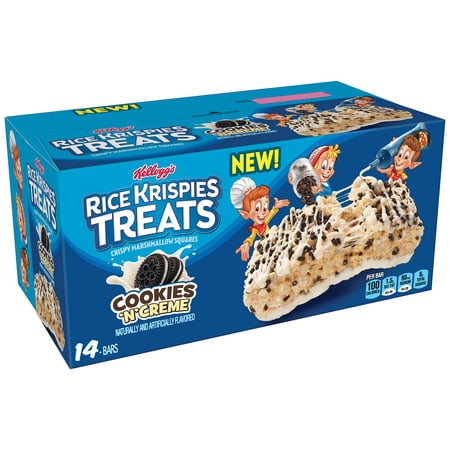 (3 Pack) Kellogg's Rice Krispies Treats Cookies 'N' Creme Crispy Marshmallow Squares 14 Ct 0.78 oz. (Best Way To Cut Rice Crispy Treats)