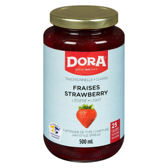 DORA FRAISES LÉGÈRES TRADITIONNELLE AVEC PECTINE DORA FRAISE LÉGÈRE 500ML