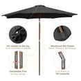thumbnail image 4 of Yescom Parasol de Patio en Bois de 9 Pieds 8 Nervures Inclinaison Facile Parasol de Table Extérieur Jardin Cour, 4 of 10