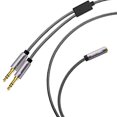 thumbnail image 2 of DUKABEL Cable divisor de auriculares largos (1,2 m), micrófono TRS de 3 polos (macho) y audio (macho) a un solo conector TRRS de 4 polos (Famle) Adaptador de auriculares/Nylon cristalino trenzado/chap, 2 of 2
