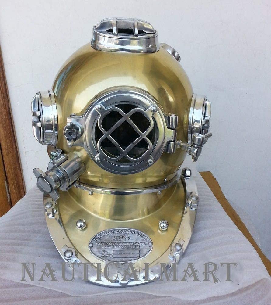 NauticalMart Antique Vintage Diving Divers Helmet Solid Steel US Navy ...