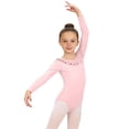 thumbnail image 4 of Girls' Solid Color Long Sleeved Round Neck Dance Practice Uniform Medium And Large Children's Jumpsuit, 4 of 5