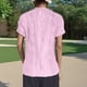 thumbnail image 3 of Camisa de punto jacquard holgada con cuello en V para mujer: manga corta, detalle de cordones, informal de verano, fácil de cuidar, 3 of 7
