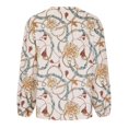 thumbnail image 3 of Blusa informal de manga larga con cuello redondo y estampado de moda cómoda para mujer Pompotops FGAJ8530, 3 of 7