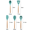 thumbnail image 2 of Premium Non-Stick Silicone Kitchen Tools, Acacia Wood Handle, BPA-Free, Perfect for Baking & Cooking, 2 of 5