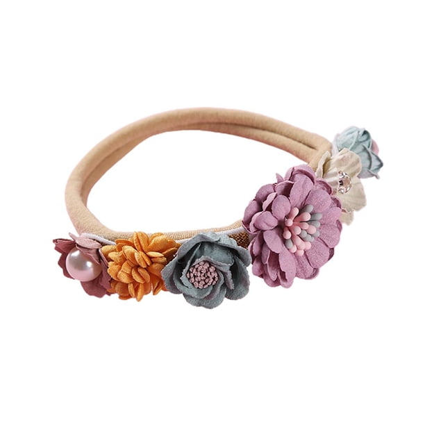 Diadema Floral Brillante A La Moda Para Bebé Recién Nacido, Diademas Elásticas De Princesa, Diadema De Diamantes Con Incrustaciones De Perlas Para El Día A Día Minnieouse BA001215-05