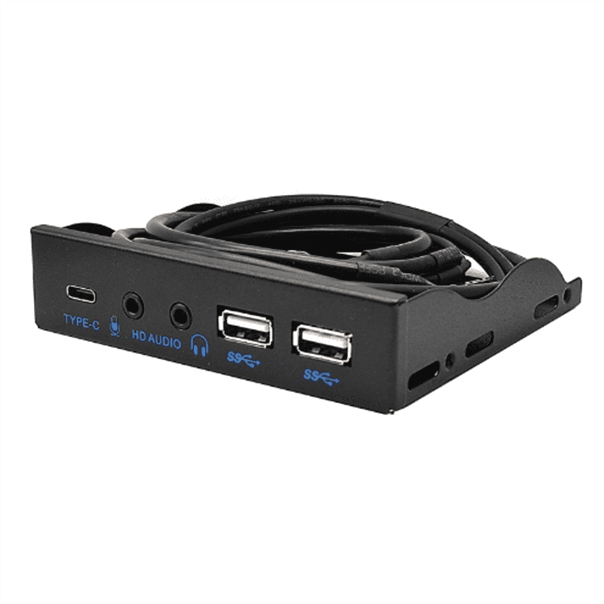 USB Front Panel for PC USB3.2 Gen2 10Gbps Type C + 19Pin 2Port USB3.0 Hub + HD Audio 3.5mm Earphone MIC