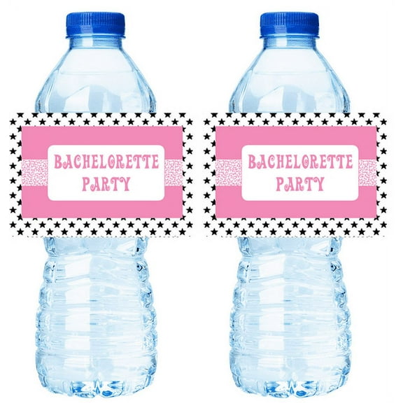 Stars Bachelorette Party 15ct Water Bottle Decorations Labels