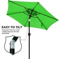 thumbnail image 5 of LAUREL CANYON 7.5ft Patio Umbrella Striped Outdoor Umbrella Market Table Umbrellas with Push Button Tilt, Crank and 6 Sturdy Ribs for Lawn, Garden, Deck, Backyard & Pool, Lime Green, 5 of 8