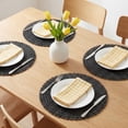 thumbnail image 2 of Unique Bargains 6Pcs Rustic Woven Dining Placemats Black 15x15inch, 2 of 6