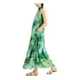 thumbnail image 3 of INC Womens Green Printed Sleeveless Tea-Length Shift Dress Size: M, 3 of 4
