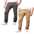 thumbnail image 1 of CHOK Mens Slim Fit Cotton Stretch Chino Pants 2 Packs, 1 of 5
