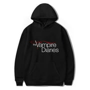 The Vampire Diaries Merch Hoodies women/mens Long Sleeve Pullovers Sweatshirt,Black,3XL