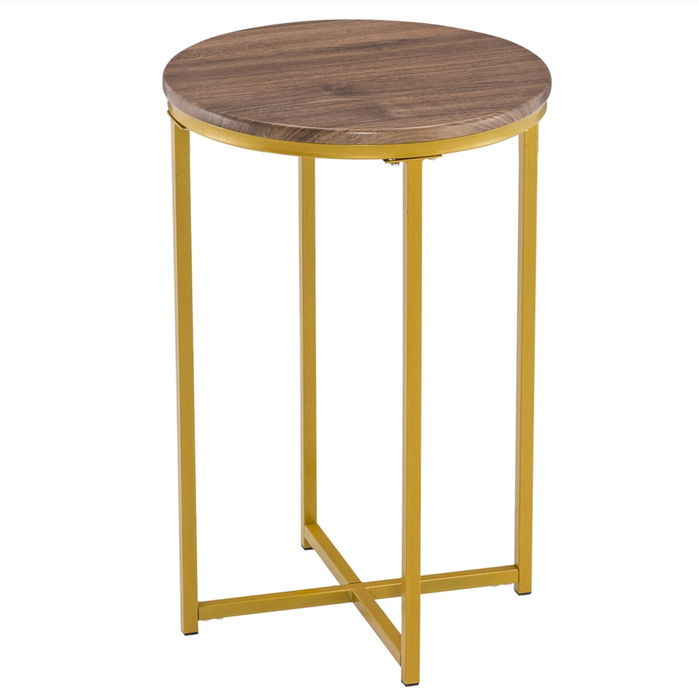 Round End Table Accent Table Sofa Side Table and Gold Living Room Home