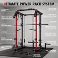 thumbnail image 4 of MITONOS Smith Machine, 2000LBS Power Cage with Cable Crossover System, All-in-One Squat Rack with Smith Bar, Workout Cage Strength Training Equipment with Attachments, RD, 4 of 8