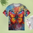 thumbnail image 5 of Colorful Butterfly T-Shirts Casual T-Shirt Short Sleeve Women Trendy Tshirt Beach Custom Tops, 5 of 5