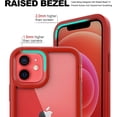 thumbnail image 2 of PeakDrop Shockproof Bumper Cell Phone Case with 2x Screen Protector for iPhone 12, Red, 2 of 8
