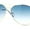 Gold - Gradient Blue, variant on Concave Curved Metal Rim Double Bridge Tear Drop Pilots Sunglasses Gold - Green