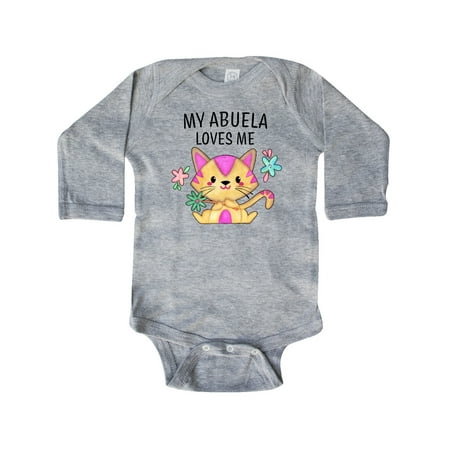 

Inktastic My Abuela Loves Me with Cute Kitten and Flowers Gift Baby Boy or Baby Girl Long Sleeve Bodysuit