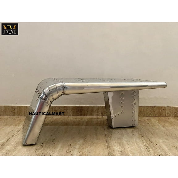 NauticalMart Aviator Coffee Table Aluminium Vintage Aircraft Airman Style Home Decor Furniture (28 Inches)