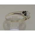 thumbnail image 4 of LBG British Made 9k White Gold Natural Opal & Sapphire Womens Cluster Ring, 4 of 6