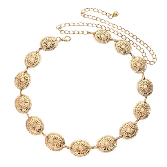 Alloy Oval Link Chain Belts Golden 1210mm