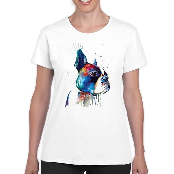 Pastell Colorful And Serious Frenchie T-Shirt Women -Weekday Best Designs, Female Large