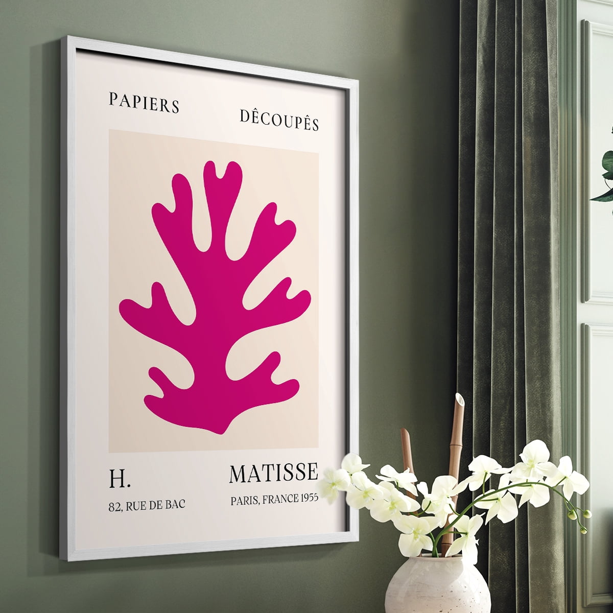 Matisse CLXI Framed Print in White Solid Wood 16 x 20 Framed Print