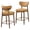 Caramel, variant on VASAGLE Wooden Bar Stools Set of 2, Upholstered Counter Height Barstools with Solid Wood Legs, Ergonomic Backrest, Synthetic Leather, Ink Black