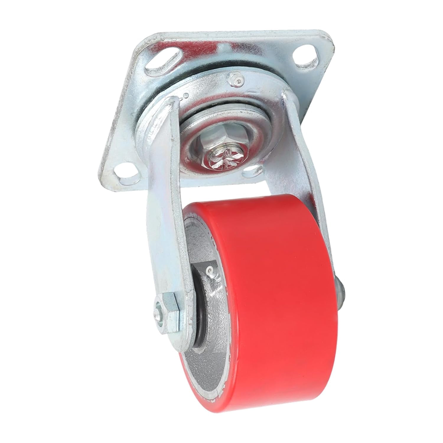 4 Pack Industrial Plate Swivel Caster Wheels 4 Inch 2800 Lbs Load Capacity Heavy Duty Casters Polyurethane Wheel for Furniture, Workbench, Cart