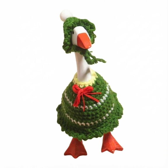 Mini Desktop Goose Figurine Set, Goose Clothing Set Cute Animal Desk Decor for Office Home Shelf Decoration and Fun Collectible Display