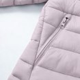 thumbnail image 5 of Jalioing Puffer Jacket for Kids Winter Lightweight Long Sleeve Zipper Up Thermal Coat Solid Color Hooded Puffy Outerwear, 5 of 7