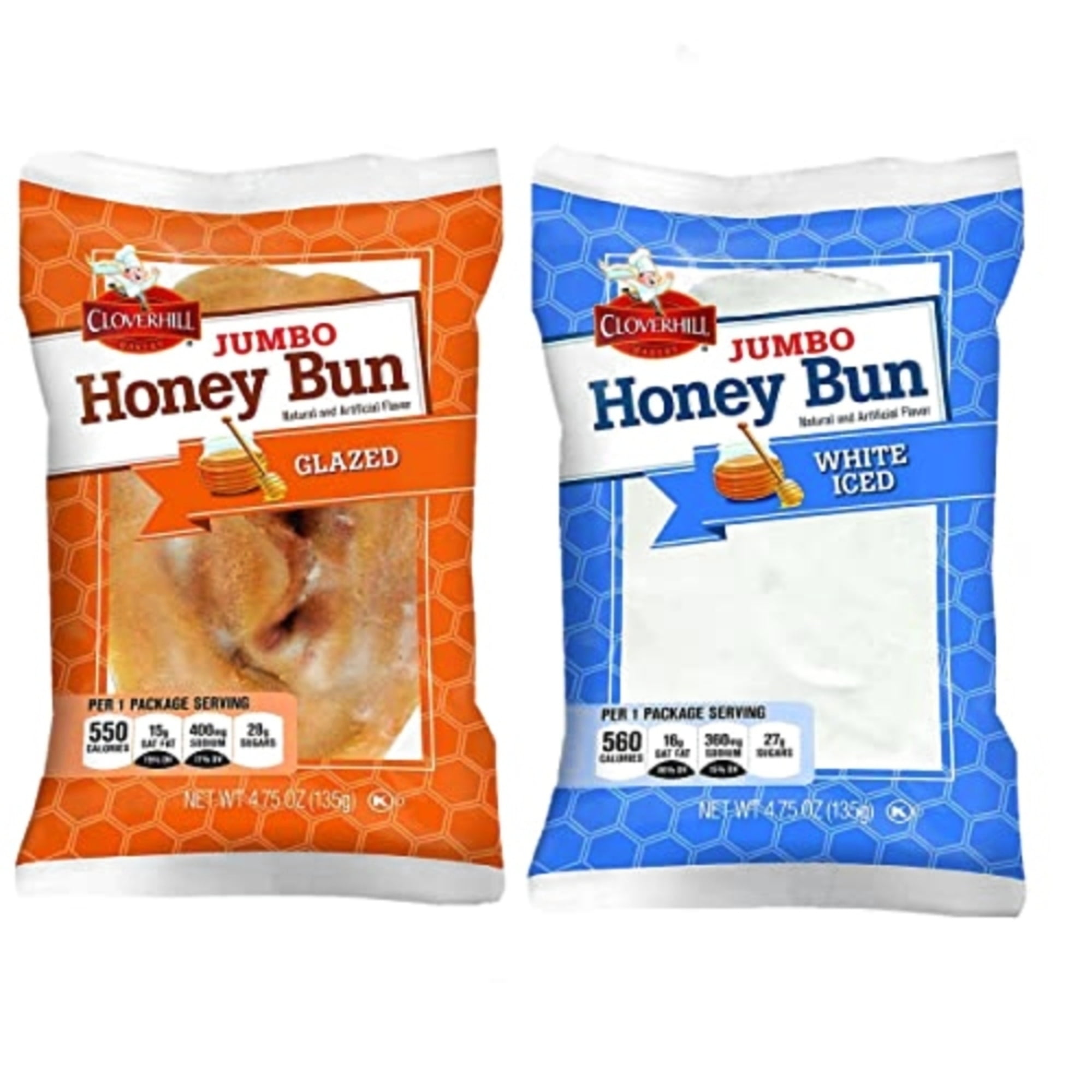 Tribeca Curations | Cloverhill Jumbo White Iced Honey Bun & Jumbo Glazed Ho