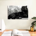 thumbnail image 3 of Elephant Stock Black Panther Monochrome Wall Art - Horizontal Canvas Wall Art - Living Room Wall Decor - Animal Canvas - Black And Gray Decor - 12" x 8", 3 of 8
