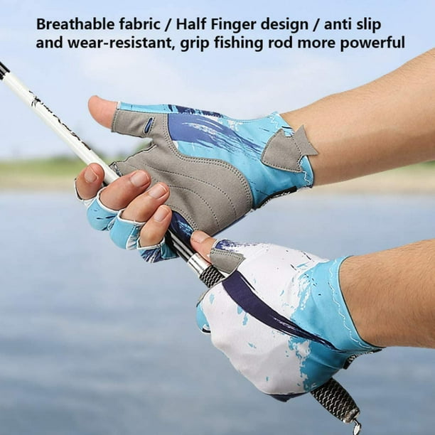 Attoe Zide Fingerless Fishing Gloves Sun Uv Protection Gloves Ultrathin Breathable Non-Slip Wear-Resistant Men Women For Hiking Cycling Kayaking Drivi