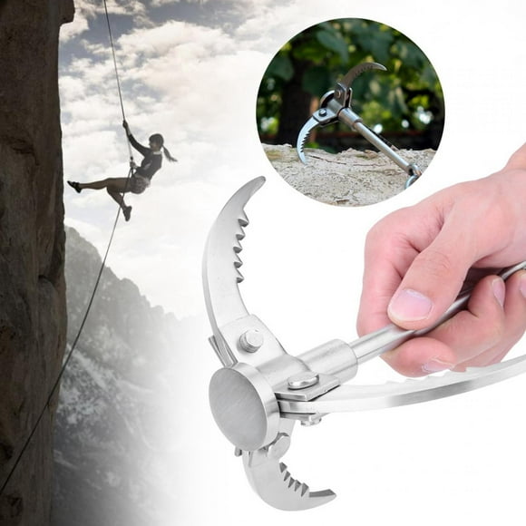 Greensen Folding Grappling Hook,Outdoor Survival Stainless Steel Rock Climbing Grappling Hook 3 Claws Folding Hook,Rock Climbing Grappling Hook