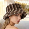 thumbnail image 3 of CYSFASHION Bucket Hat For Women Cozy Faux Fur Fasherman Fuzzy Fall Fashion Must Have Wool Women's Hats & Caps Coffee, 3 of 4