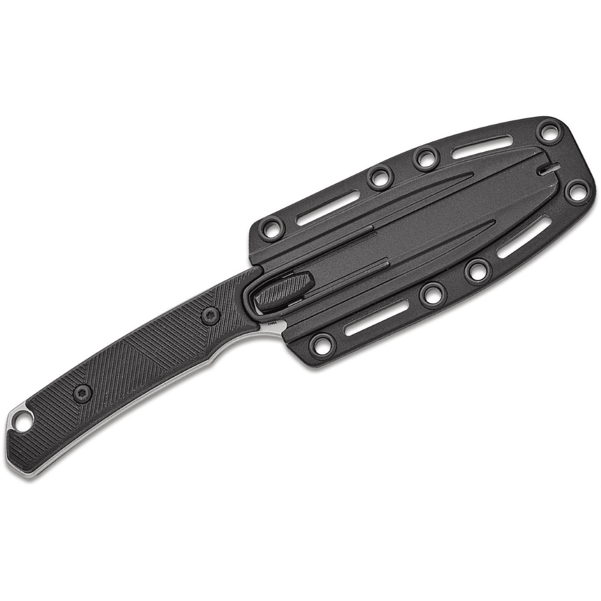 Kershaw Steppe Drop Point Fixed Blade Field Knife with Polypropylene Sheath - Black/Gray