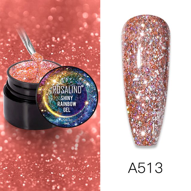 ROSALIND, esmalte de uñas en Gel, barniz semipermanente, pintura con purpurina UV, capa Base de Gel brillante, puntas, Kit polivinílico para decoración de uñas Tan Jianjun unisex