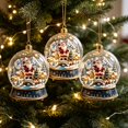 thumbnail image 6 of Christmas Snow Globe Ornament Santa Scene Hanging Tree Pendant Decor, 6 of 6