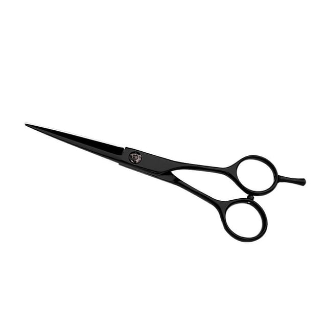 Tijeras profesionales para cortar el cabello de 15 cm (6 pulgadas) de acero inoxidable negro con tijeras texturizadoras para salón y uso doméstico.