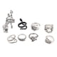 thumbnail image 3 of Juego de anillos de dedo de animales Vintage Bling Bling Kit de anillos robustos unisex 8 Uds, 3 of 10
