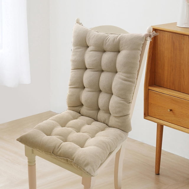 Cojín para silla de comedor shamjiam respaldo alto poliéster con lazos beige