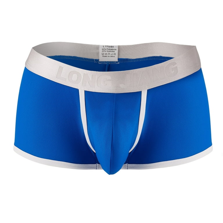 LEEy-world Mens Boxer Briefs Men's Breathable Modal Microfiber Trunks  Underwear Covered Band Multipack Blue,L