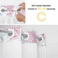 thumbnail image 5 of Summer Marine Life No Hook Shower Curtain with Snap in Liner Ocean Starfish Coral Coastal Sea Turtle Pink Waterproof Bathroom Shower Curtain with See Through Top Window for Bathtub 60" x 72", 5 of 9