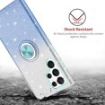 thumbnail image 2 of TJS for Samsung Galaxy S23 Ultra Phone Case, Two Tone Shinny Glitter Metal Ring Magnetic Support Kickstand Cover for Galaxy S23 Ultra (Blue), 2 of 5