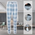 thumbnail image 4 of Pantalones casuales para hombre Pantalones a cuadros para hombre Pantalones ajustados elásticos para hombre Estos pantalones chinos casuales son ajustados, 4 of 5