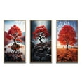 thumbnail image 2 of Designart "Coral Tree Maple Euphony" Floral Framed Wall Art Set Of 3 - Coral Tree Maple Frame Canvas Set For Living Room Decor, 2 of 6