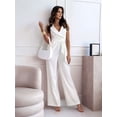 thumbnail image 5 of Women Jumpsuits Sleeveless V Neck Elegant Dressy Casual Backless Romper Summer Outfits White M, 5 of 8