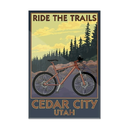 Cedar City, Utah - Mountain Bike Scene - Ride the Trails - Lantern Press Artwork (8x12 Acrylic Wall Art Gallery